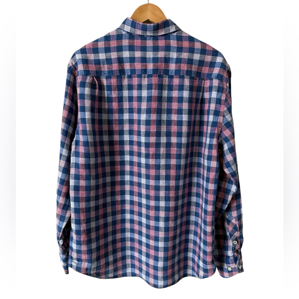 NWOT Tommy Bahama Linen Plaid Button Down Shirt Men’s Large Coastal - Picture 2 of 8